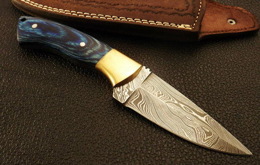 Custom Handmade Damascus Steel Double Edge Hunting Knife