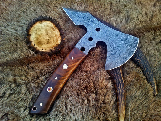Hand Made Damascus Mini Axe