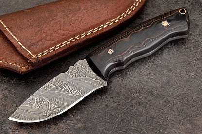 Custom Handmade Damascus Steel Skinning/Camping/Hunting Knife