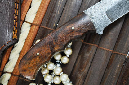 Custom Handmade Damascus Steel EDC Skinning Knife