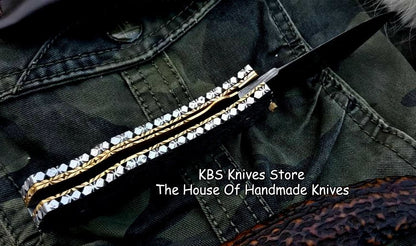 Custom Handmade Damascus Steel Folding Pocket Knife