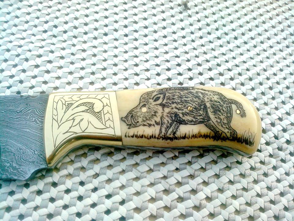 New Damascus Skinny Knife