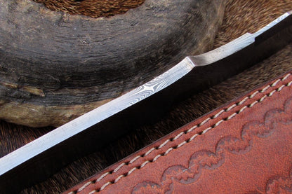 Damascus Skinner Blank Blade Knife