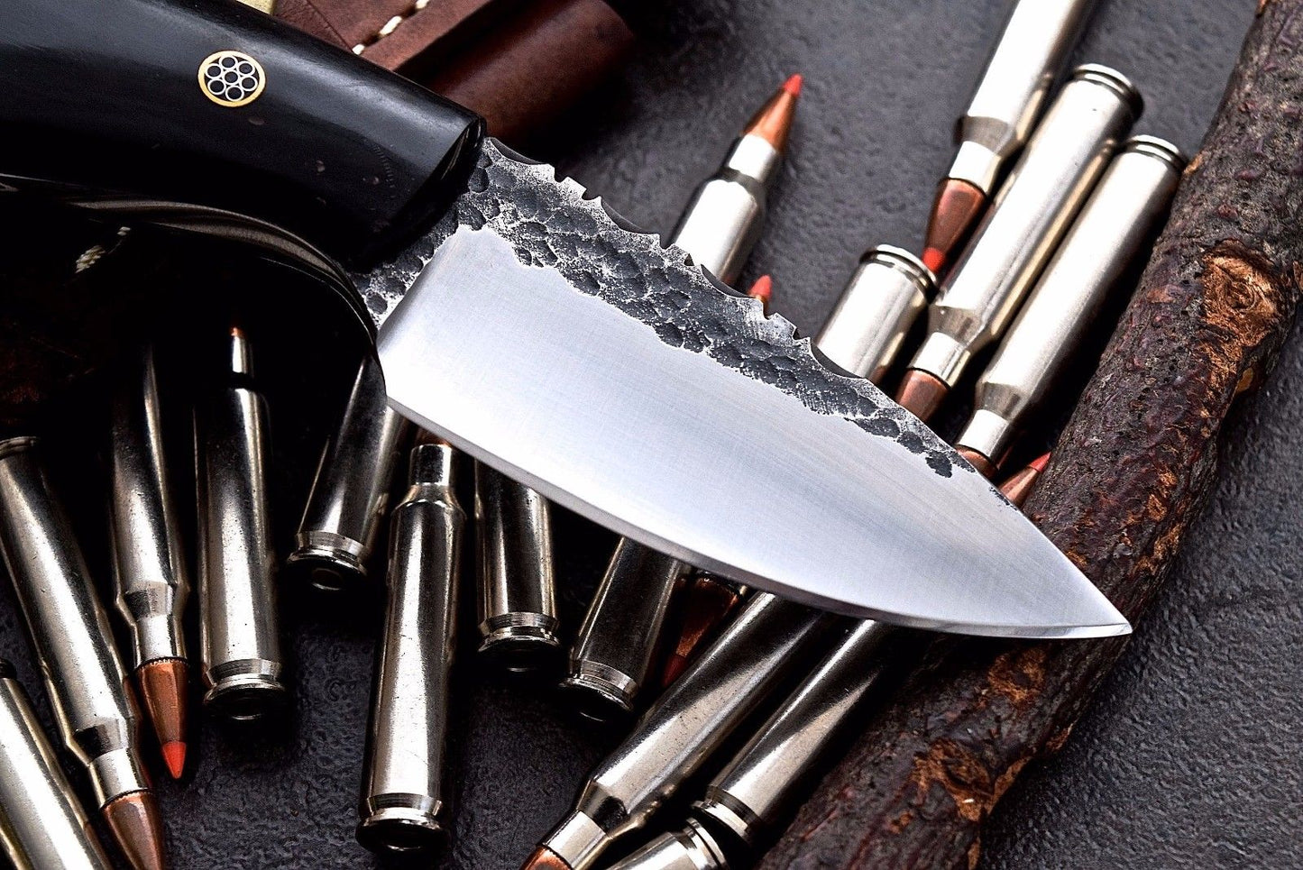 Full Tang Custom Handmade Railroad SpikeHunting Skinning Knife