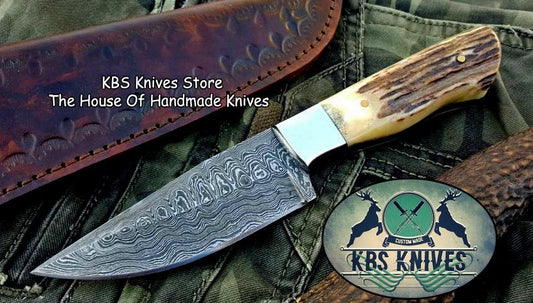 Custom Handmade Twist Damascus Steel EDC Skinning Knife