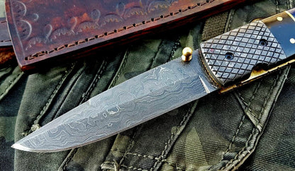 Custom Handmade Damascus Blade Folding Pocket Knife