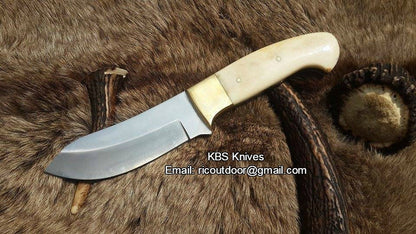 Custom Handmade Game Skinning Knife – 9" High-Carbon Steel Blade