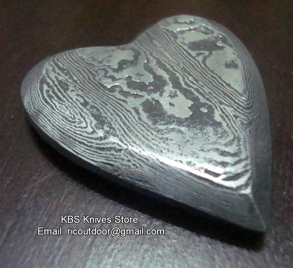Damascus Heart Pendant