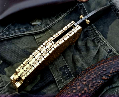 Custom Handmade Damascus Steel Folding Pocket Knife