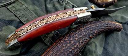 Custom Handmade Damascus Steel Folding Pocket Knife