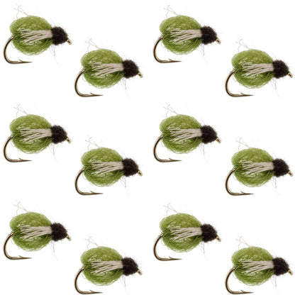 LaFontaine Olive Deep Sparkle Caddis Pupa - 1 Dozen Flies Hook Size 14