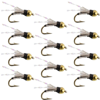 Beadhead Black 3 Dollar Dip Serendipity Wet Fly Fishing Flies - 1 Dozen Flies Hook Size 18