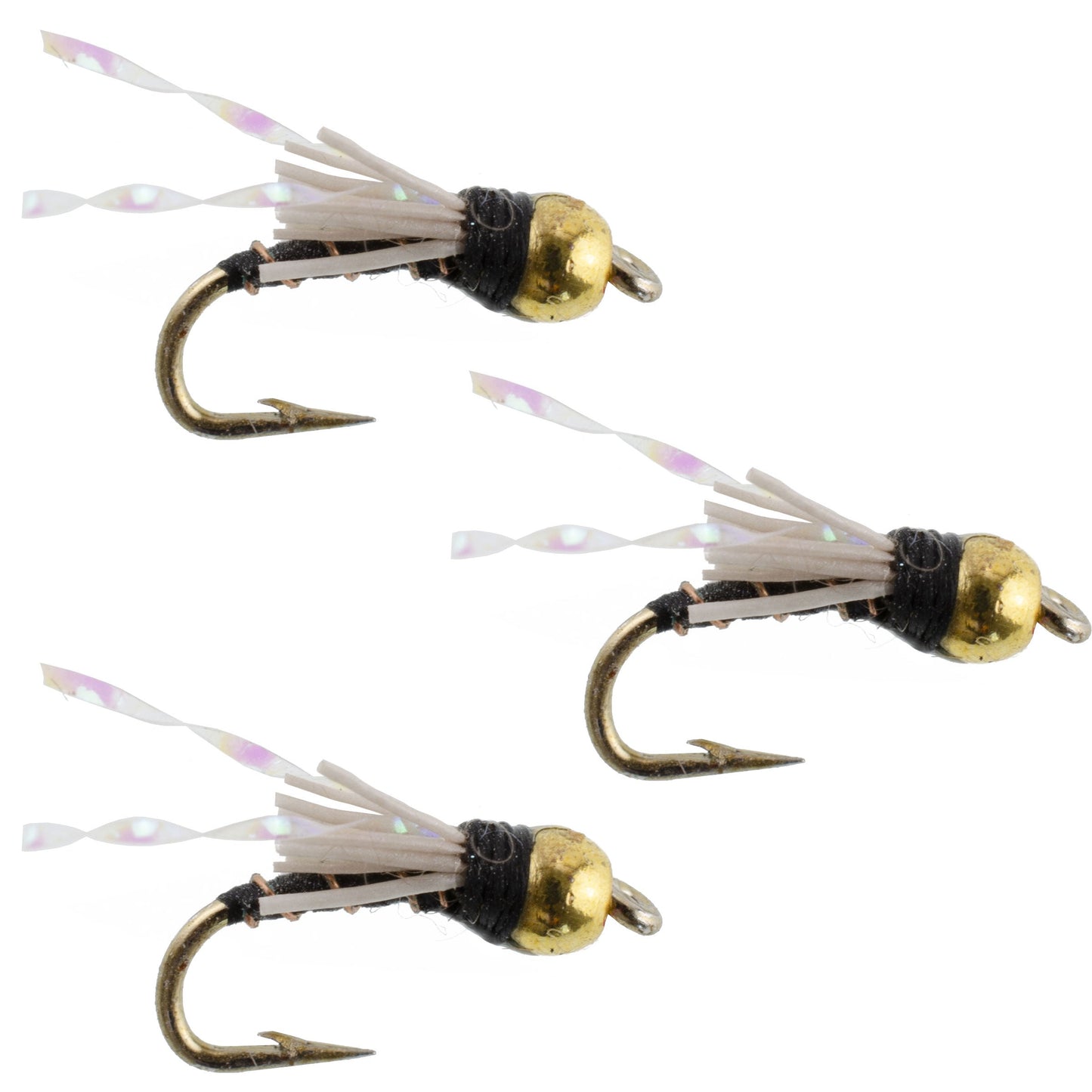 3 Pack Beadhead Black 3 Dollar Dip Serendipity Wet Fly Fishing Flies - Hook Size 16