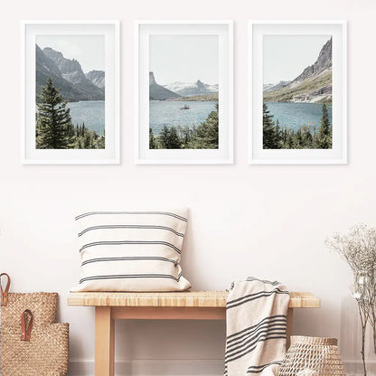 Montana Glacier National Park. Mountain Lake. Travel Wall Art