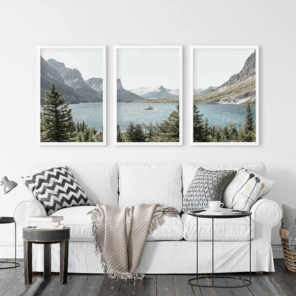 Montana Glacier National Park. Mountain Lake. Travel Wall Art