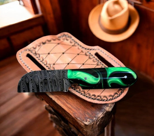 Bull Cutter Knife - Castrating Knife with Damascus Blade