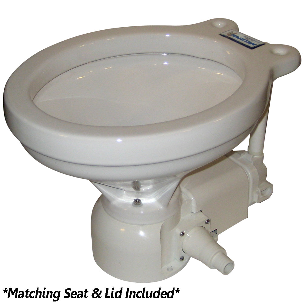 Raritan Sea Era QC Electric Toilet - Household Style - Integral Pump - Straight  90 Discharge - 12v