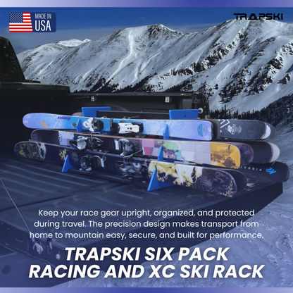 TRAPSKI SIX PACK All Mountain/Race/XC Ski and Standard Stance Snowboard Rack