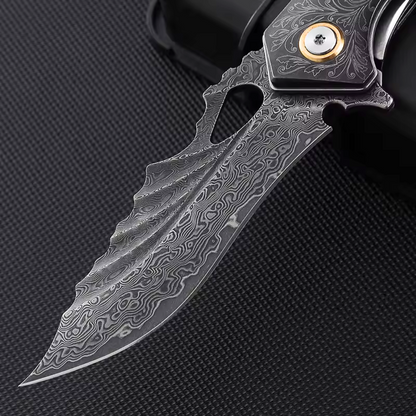 Condor VG10 Japanese Damascus Pocket Knife with Stained Maple Burl handle