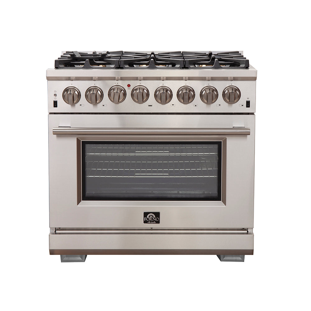 Forno FFSGS6187-36 WHT/BLK/RED/BLUCapriasca - Titanium Professional 36" Freestanding Dual Fuel Electric 240V  Door Oven Range