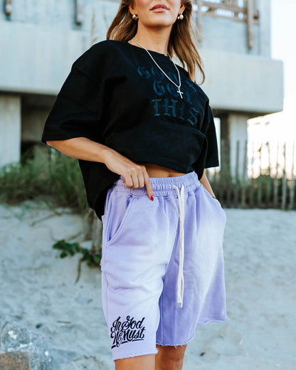 Vintage Washed Heavyweight Shorts- Purple