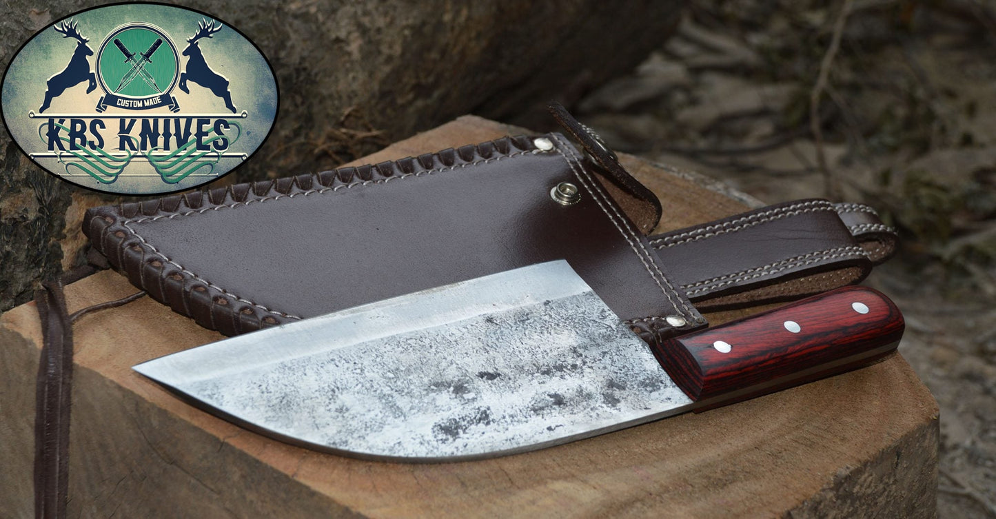 Full Tang Custom Handmade 1095 High Carbon Steel Chef / Chopper Knife