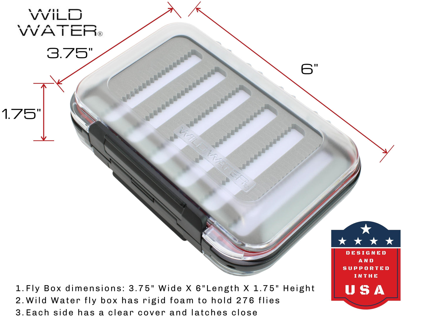 Dry Fly Assortment, 72 Dry Flies | 2 Sided Fly Box | Wild Water Fly Fishing