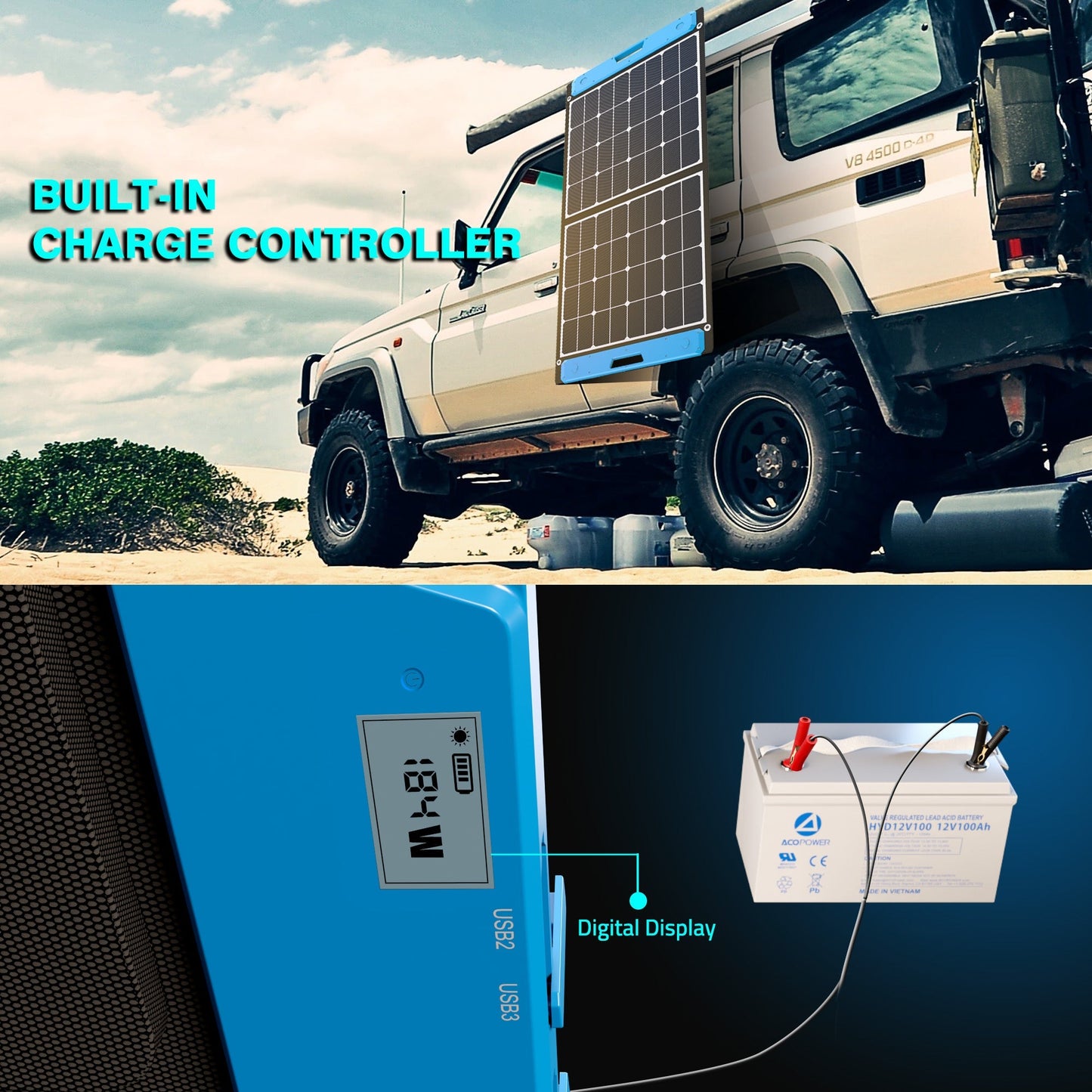 Acopower Foldable Kits Light weight suitcase 200W, w/controller