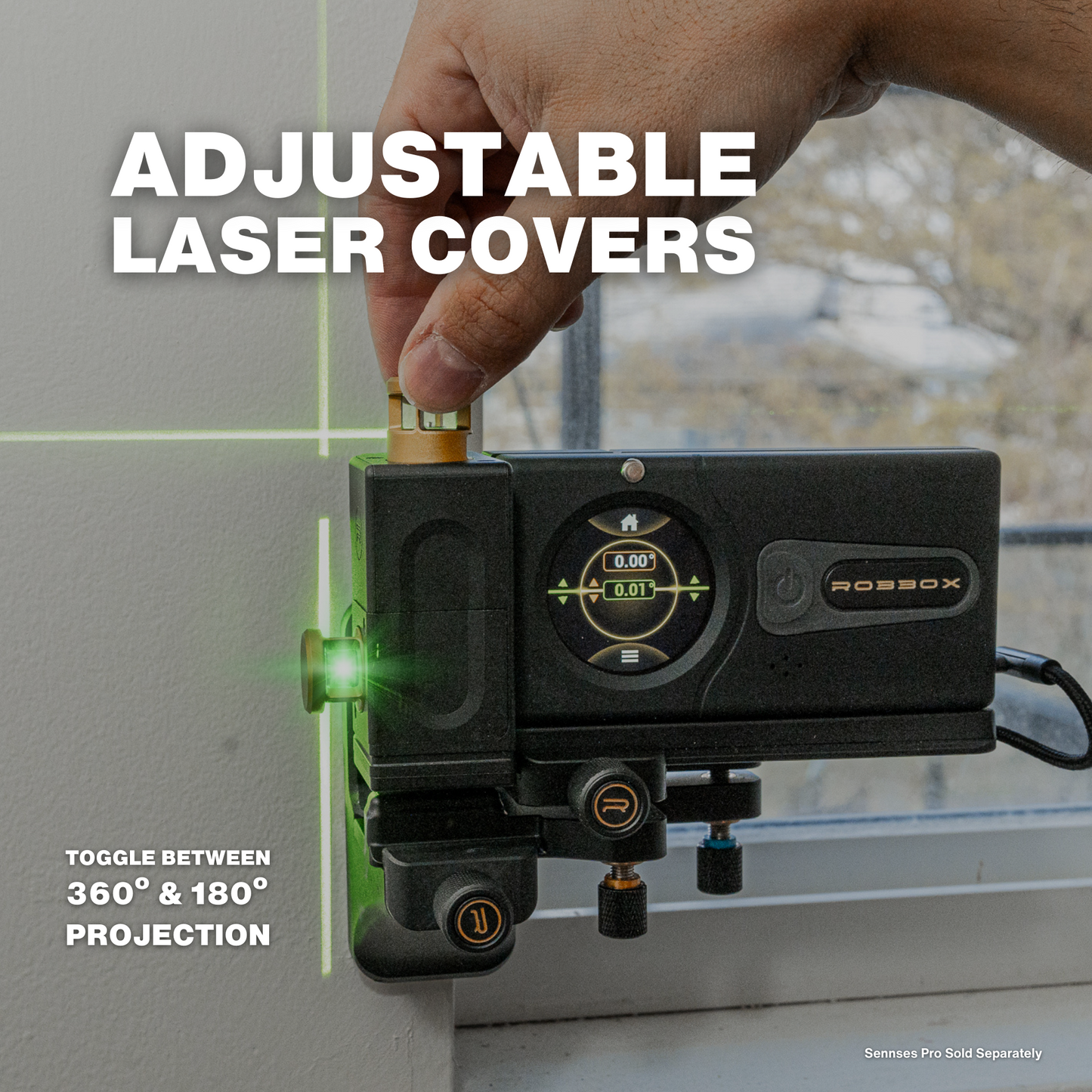 Robbox 360º Adjustable Cross Line Laser Level Kit Compatible w/ Sennses Pro