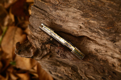 New Custom Handmade Damascus Steel Tanto Blade EDC Folding Pocket Knife | 3-Inch Blade, Buffalo Horn Handle, Leather Case | Perfect Gift by KBS Knives