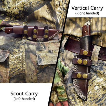 Damascus Skinning Knife With Rose Wood Handle