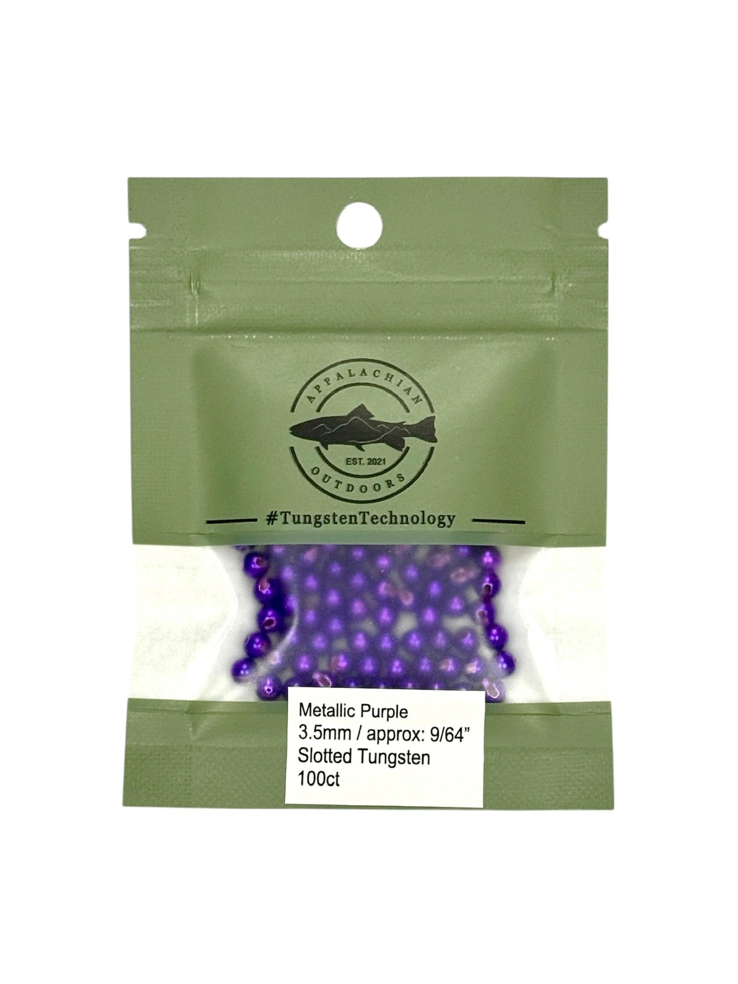 Appalachian Outdoors Slotted Tungsten Beads 100 Pack