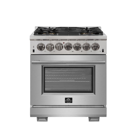 Forno FFSGS6187-30 WHT/BLK/RED/BLU Capriasca - Titanium Professional 30" Freestanding Dual Fuel 240V Electic Door Oven Range