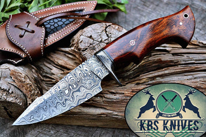 Custom Handmade Damascus Steel Hunting Knife