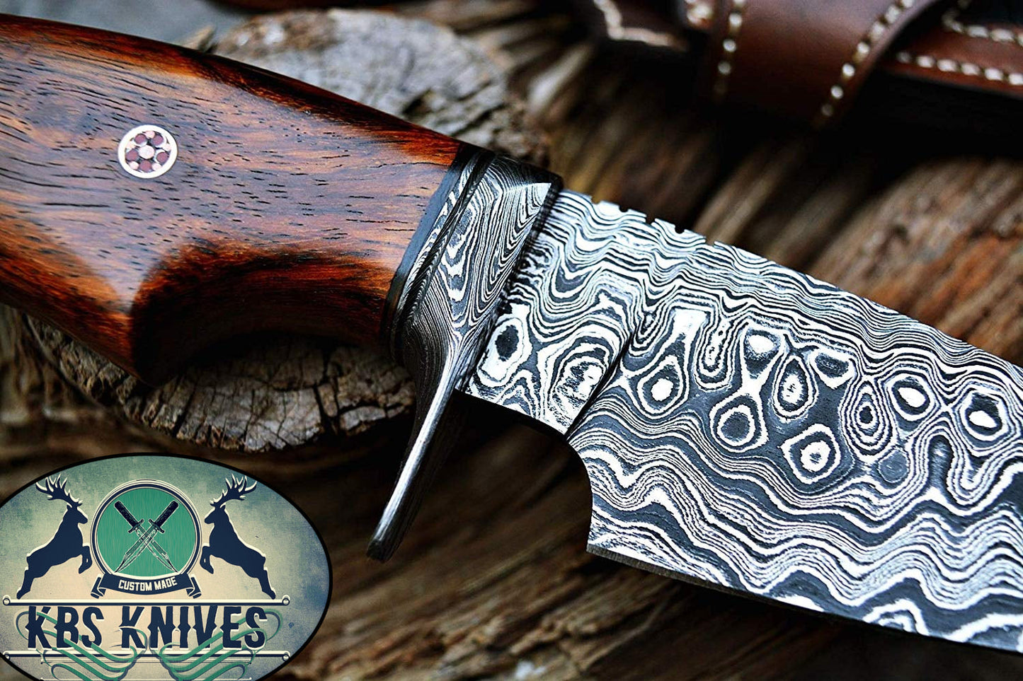 Custom Handmade Damascus Steel Hunting Knife