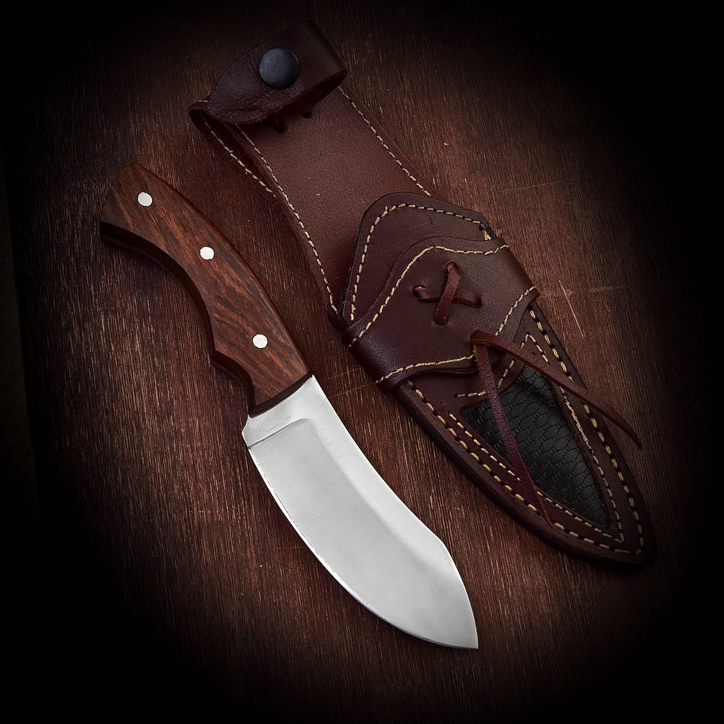 TimberStrike O1 Tool Steel Survival Knife – 9-Inch Tactical Blade with Walnut Wood Handle