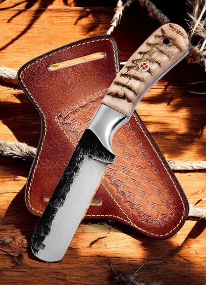 Custom Handmade Bull Cutter Knife – 7" High-Carbon Steel