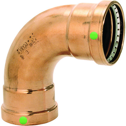 Viega ProPress 2-1/2" - 90 Copper Elbow - Double Press Connection - Smart Connect Technology