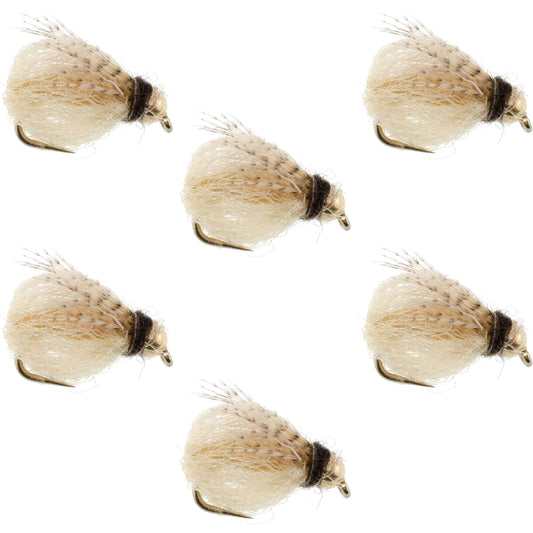 Bead Head LaFontaine Tan Deep Sparkle Caddis Pupa - 6 Flies Hook Size 14