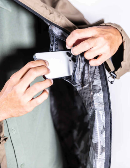 Waterproof Rain Jacket With A Waterproof Pocket