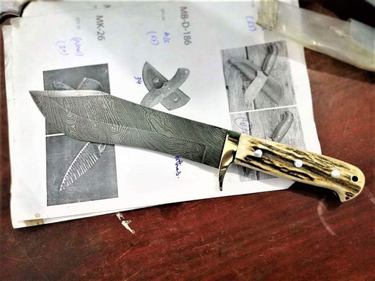 CUSTOM HANDMADE DAMASCUS HUNTER PUMA KNIFE | PUMA KNIFE