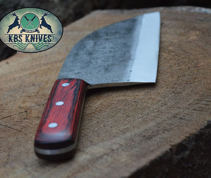 Full Tang Custom Handmade 1095 High Carbon Steel Chef / Chopper Knife