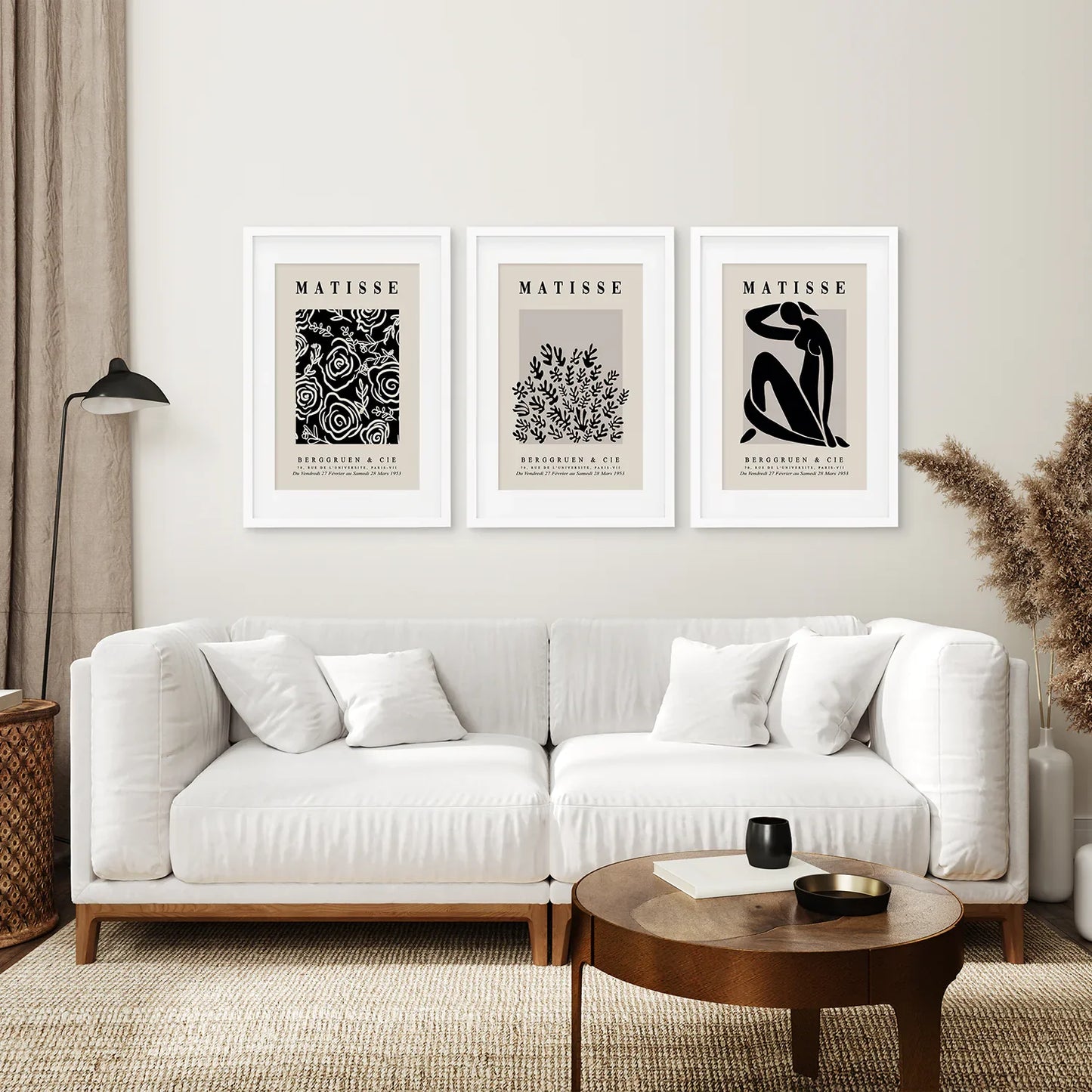 Black Beige Vintage Henri Matisse Wall Art Set