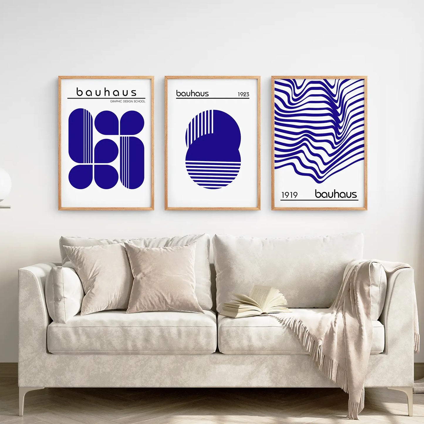 Minimalist Bauhaus Wall Art 3 Piece Print Set