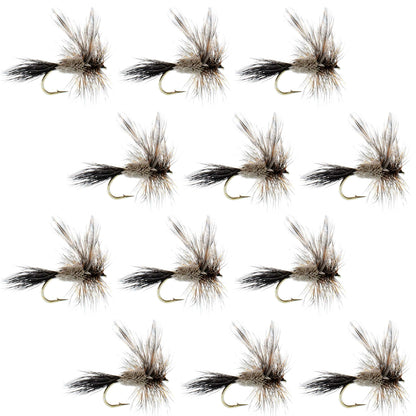 Barbless Adams Irresistible Classic Dry Fly - 1 Dozen Flies Hook Size 10