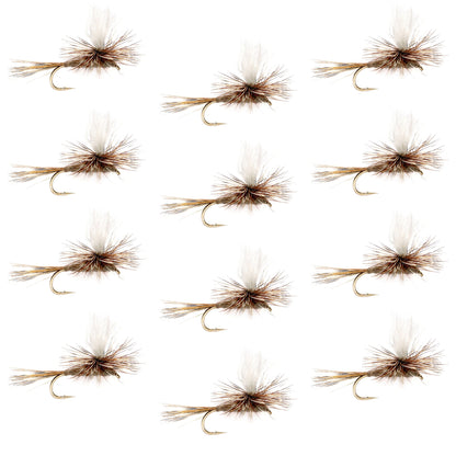 Adams Parachute Classic Dry Fly - 12 Flies Hook Size 10
