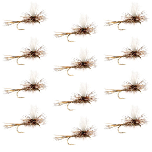 Adams Parachute Classic Dry Fly - 12 Flies Hook Size 10