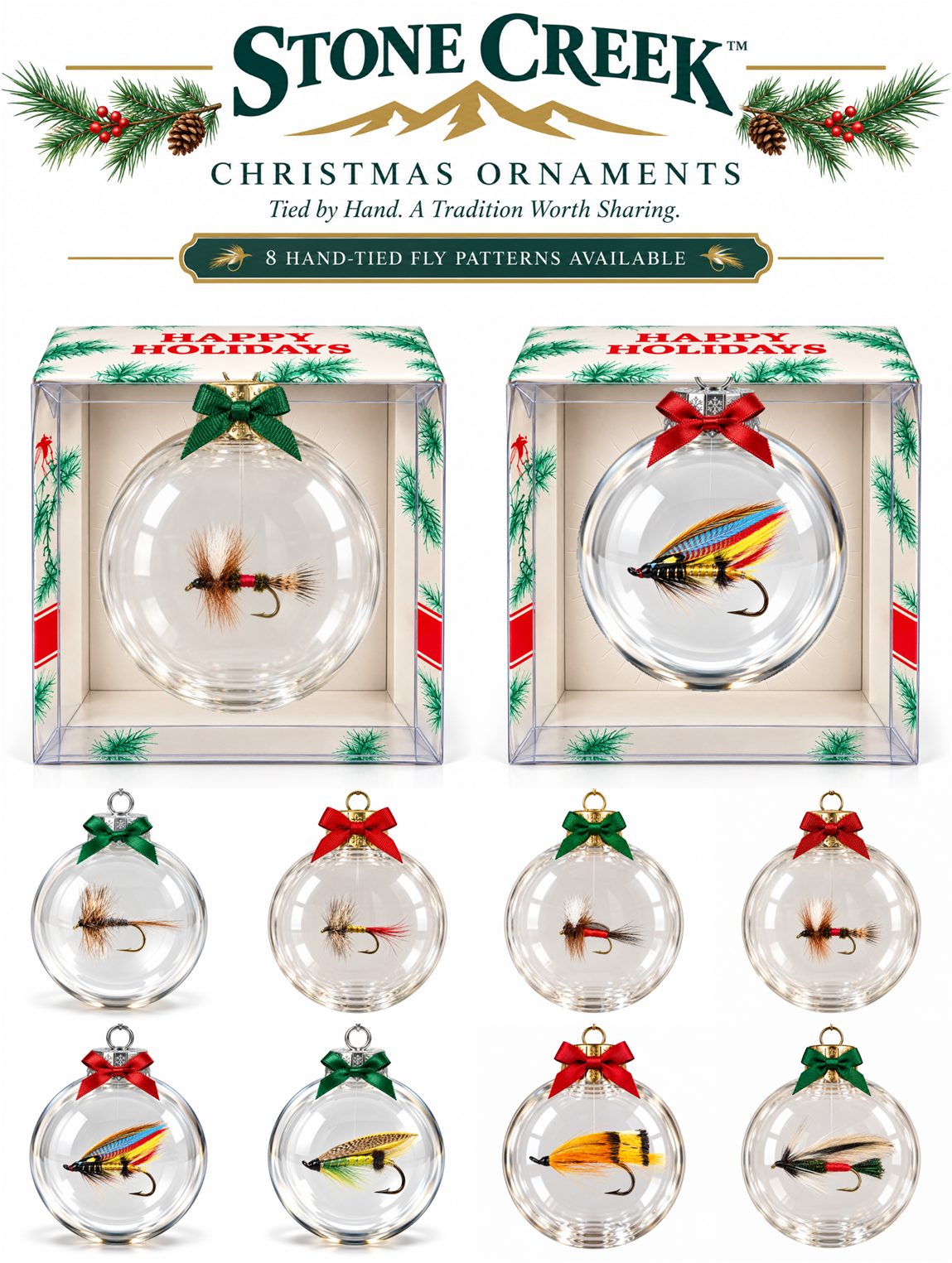 Stone Creek™ Tied Fly Christmas Ornaments