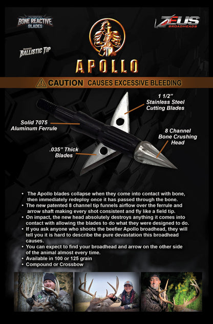 APOLLO 125 GRAIN BROADHEADS (3 PACK) (FORMERLY HERA)