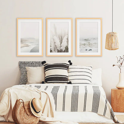 Beige Boho Beach Wall Art. Set of 3 Prints